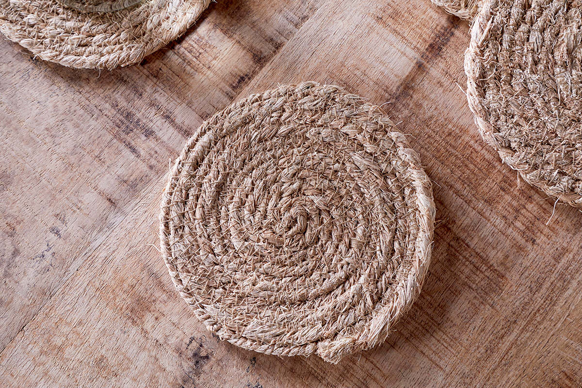 Keso Woven Coasters - Natural - (Set of 4)