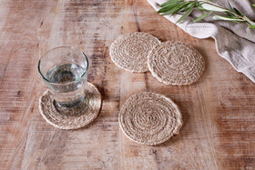 Keso Woven Coasters - Natural - (Set of 4)