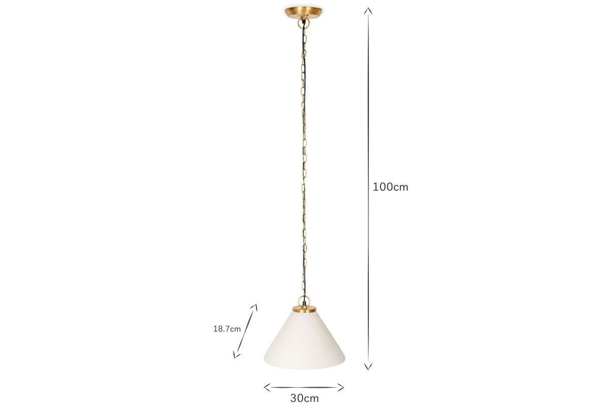 Kiara Organic Shape Ceramic Pendant Light - Off White & Antique Brass