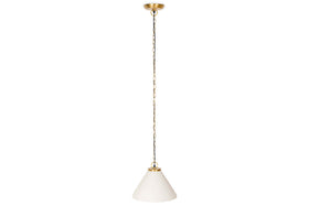 Kiara Organic Shape Ceramic Pendant Light - Off White & Antique Brass