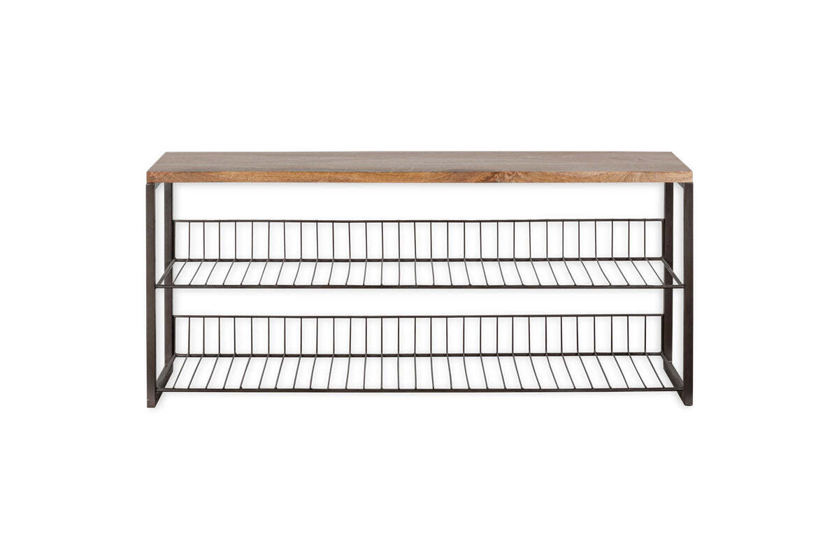 Kiyoma Iron & Wood Low Standing Shelves  - Natural