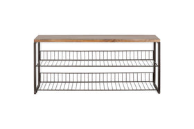 Kiyoma Iron & Wood Low Standing Shelves  - Natural