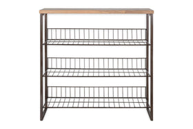 Kiyoma Iron & Wood Tall Standing Shelves - Natural
