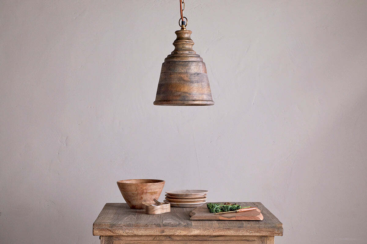 Koma Mango Wood Pendant - Ash Stain