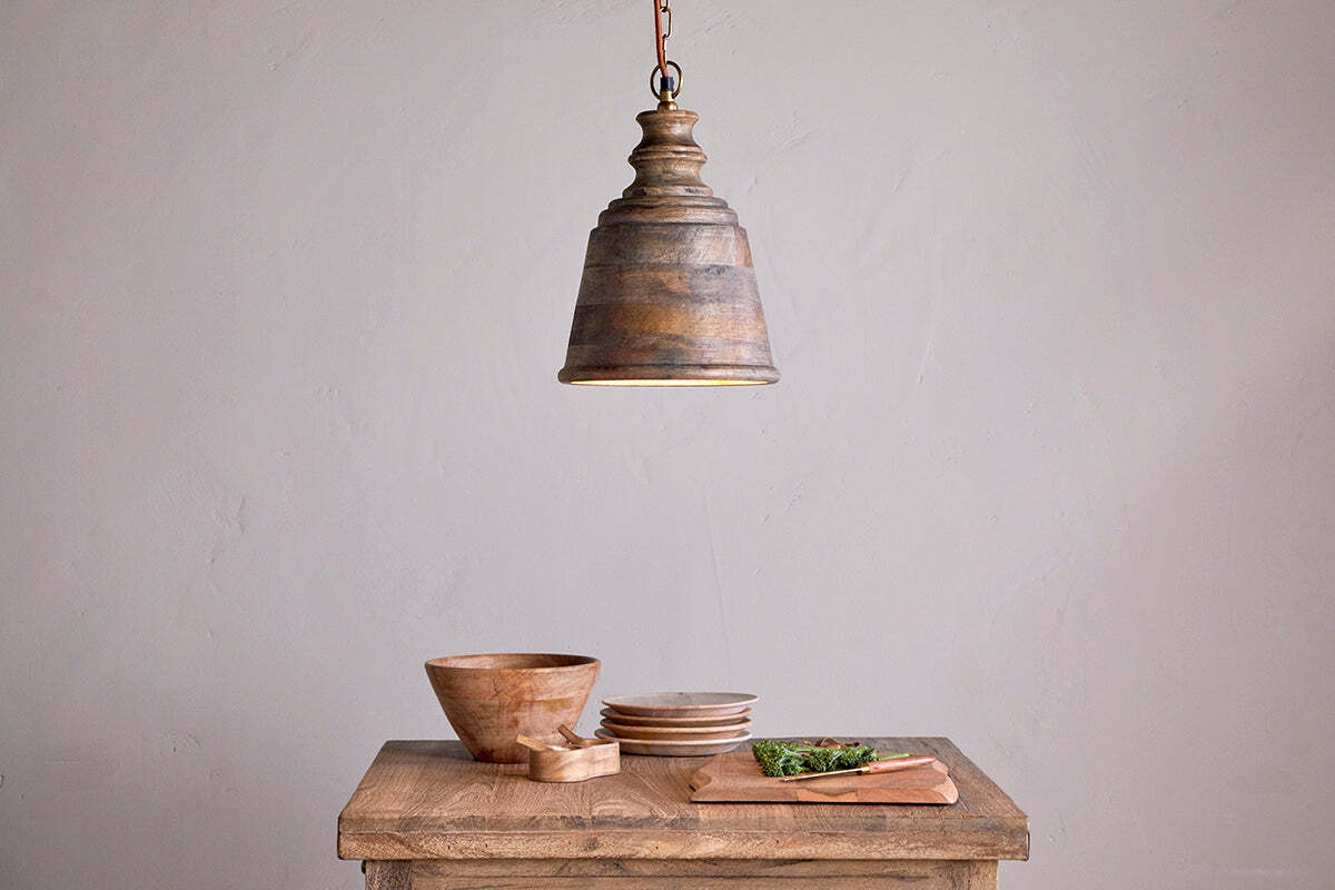 Koma Mango Wood Pendant - Ash Stain