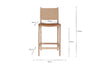 Nayan Leather & Jute Counter Chair - Tan