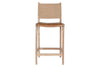 Nayan Leather & Jute Counter Chair - Tan