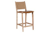 Nayan Leather & Jute Counter Chair - Tan