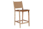 Nayan Leather & Jute Counter Chair - Tan