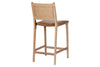 Nayan Leather & Jute Counter Chair - Tan