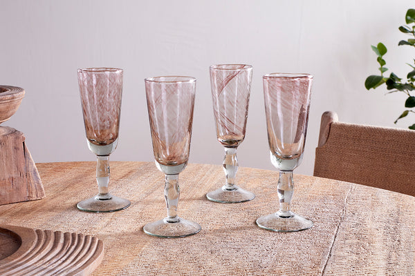 Llanera Champagne Glass - Plum - (Set of 4)-Trade nkuku