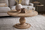 Laya Round Carved Coffee Table - Natural