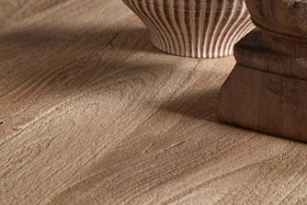 Laya Round Carved Coffee Table - Natural