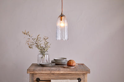 Lumina Recycled Glass Pendant - Clear-Trade nkuku