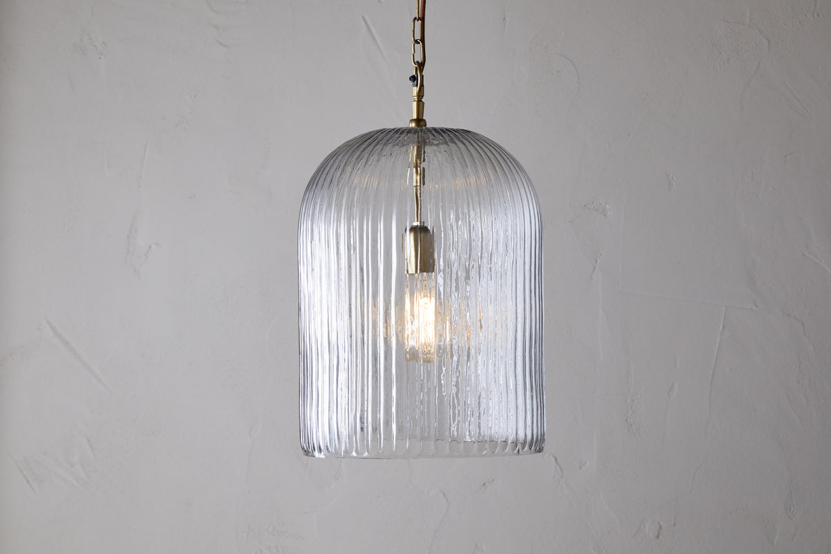Lumina Fluted Recycled Glass Pendant - Clear