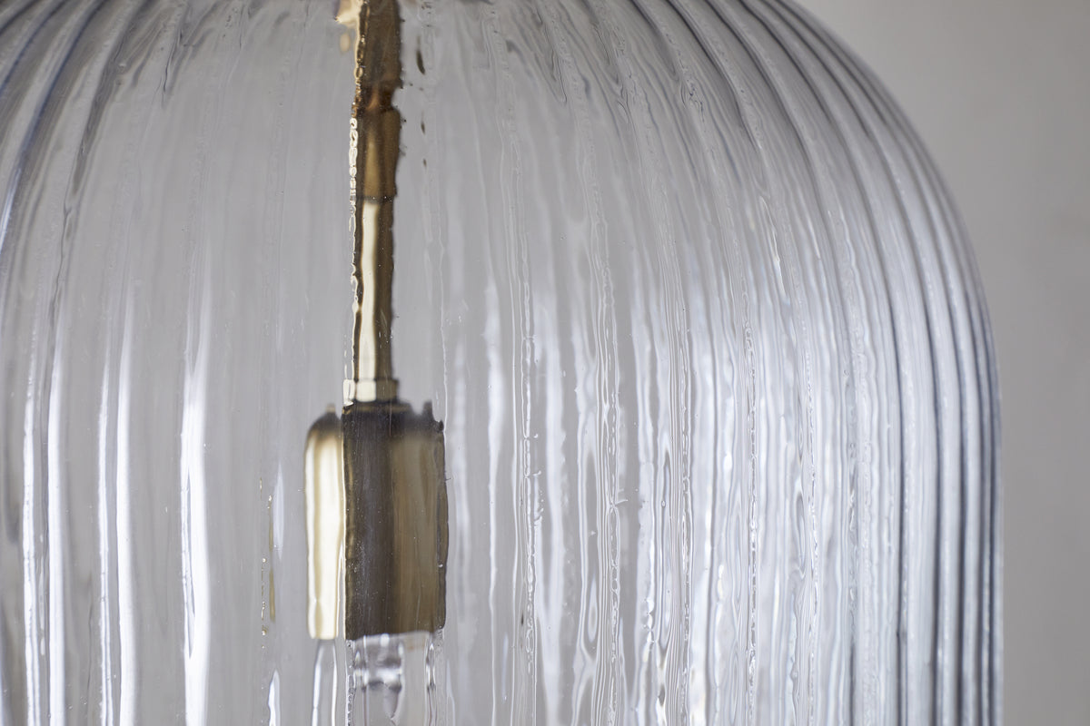 Lumina Fluted Recycled Glass Pendant - Clear