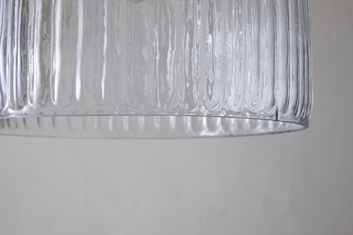 Lumina Fluted Recycled Glass Pendant - Clear