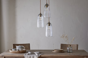 Lumina Fluted Recycled Glass Cluster Light - Clear