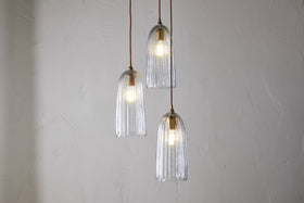 Lumina Fluted Recycled Glass Cluster Light - Clear
