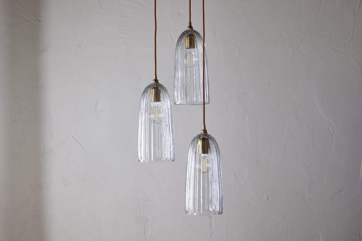 Lumina Fluted Recycled Glass Cluster Light - Clear