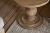 Laya Round Carved Side Table - Natural