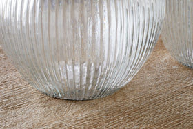 Linsy Ribbed Glass Vase - Clear