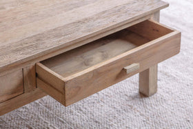 Laali Grooved Mango Wood  Coffee Table - Natural