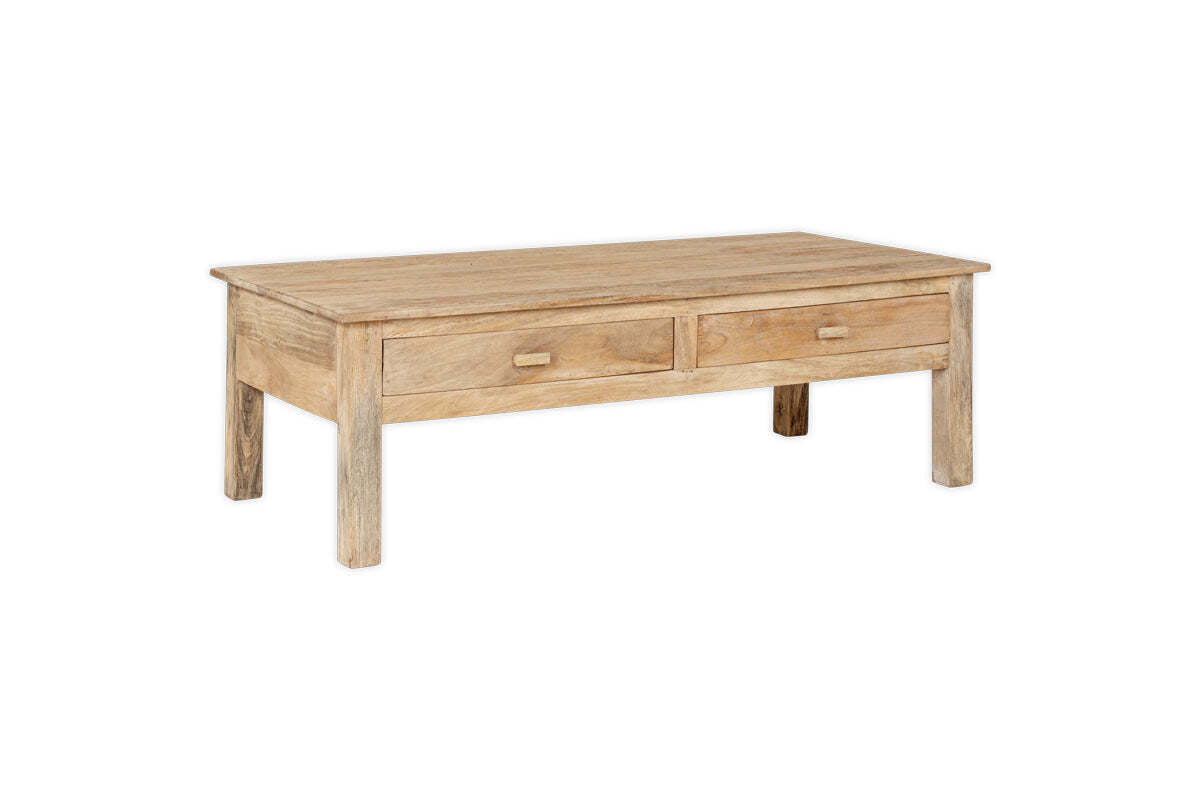 Laali Grooved Mango Wood  Coffee Table - Natural