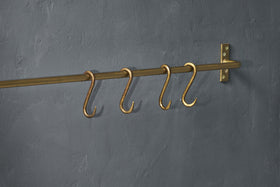 Laila Iron S-Hooks - Brass - (Set of 4)