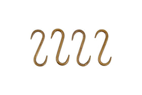 Laila Iron S-Hooks - Brass - (Set of 4)