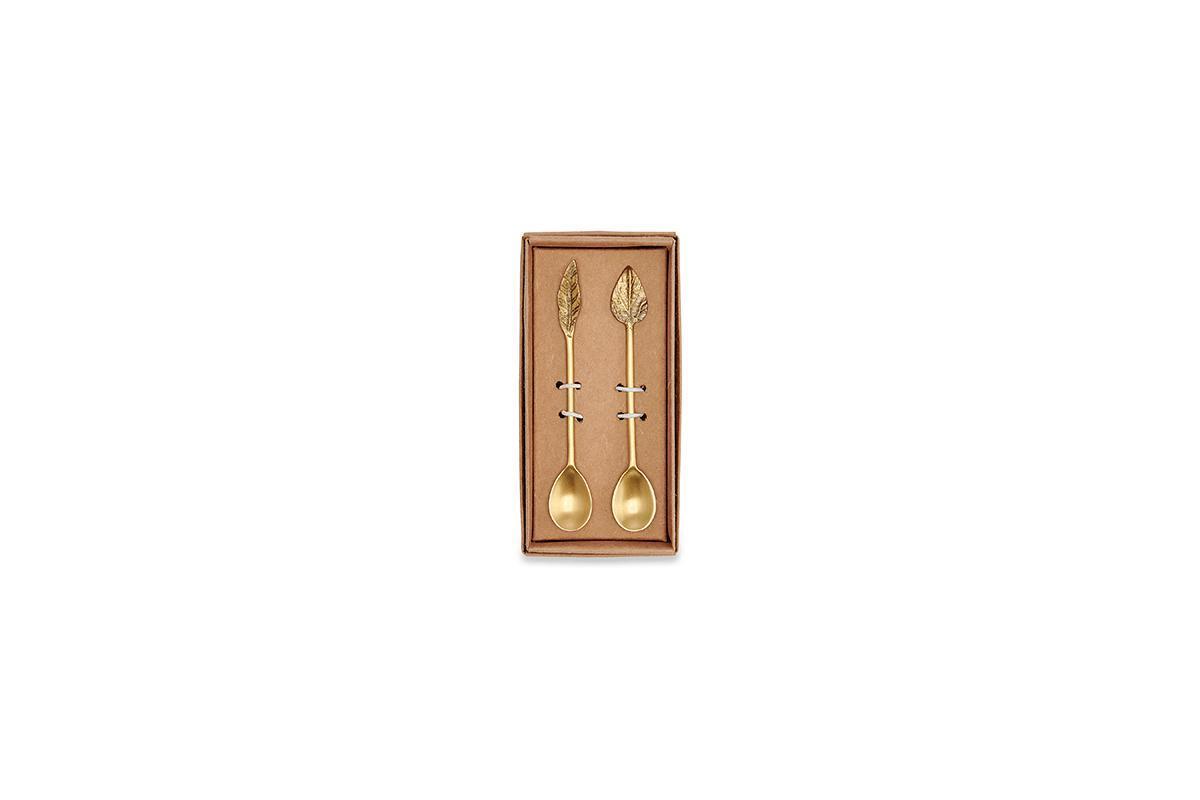 Leaf Spoon Gift Set - Antique Brass (Set of 2)