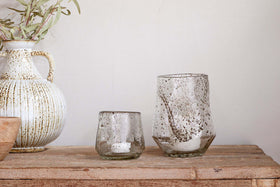 Linora Recycled Glass Tealight Holder - Clear