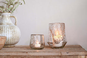 Linora Recycled Glass Tealight Holder - Clear