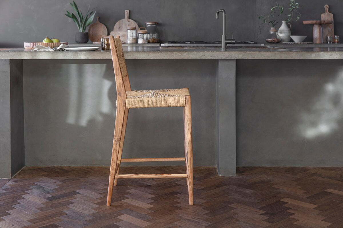 Lohanda Acacia & Munja Grass Counter Chair - Natural