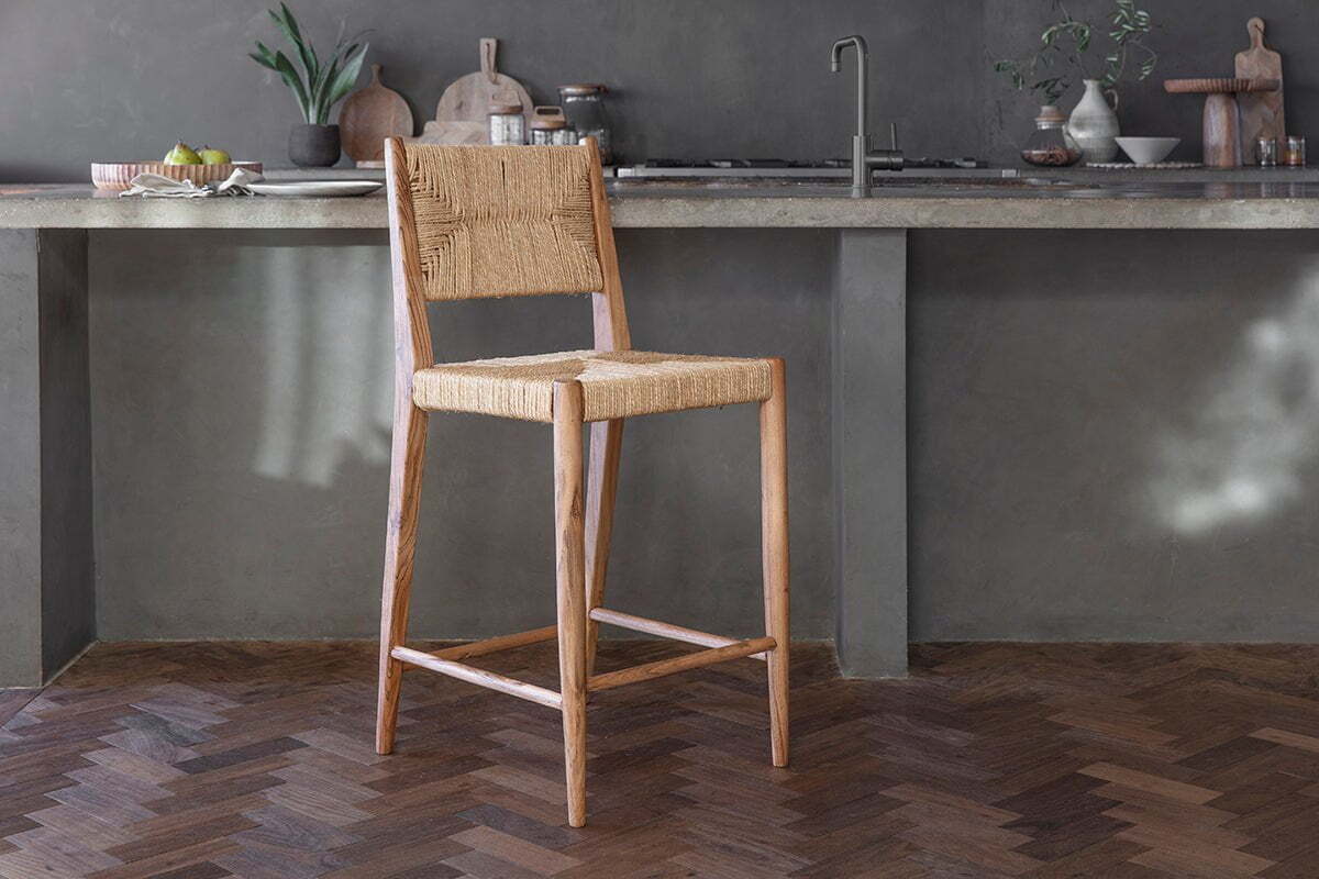 Lohanda Acacia & Munja Grass Counter Chair - Natural