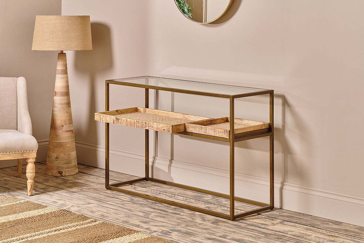 Luzon Iron & Mango Wood Display Console Table