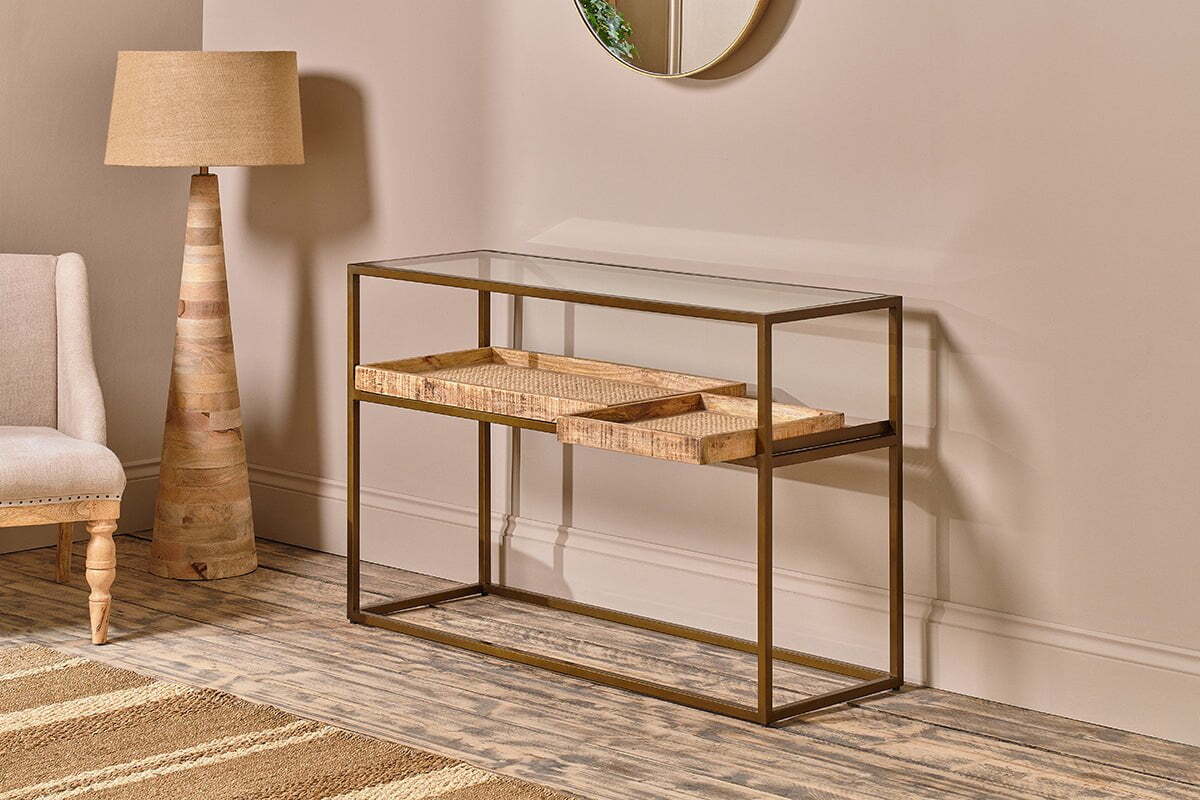 Luzon Iron & Mango Wood Display Console Table