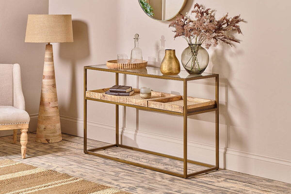 Luzon Iron & Mango Wood Display Console Table