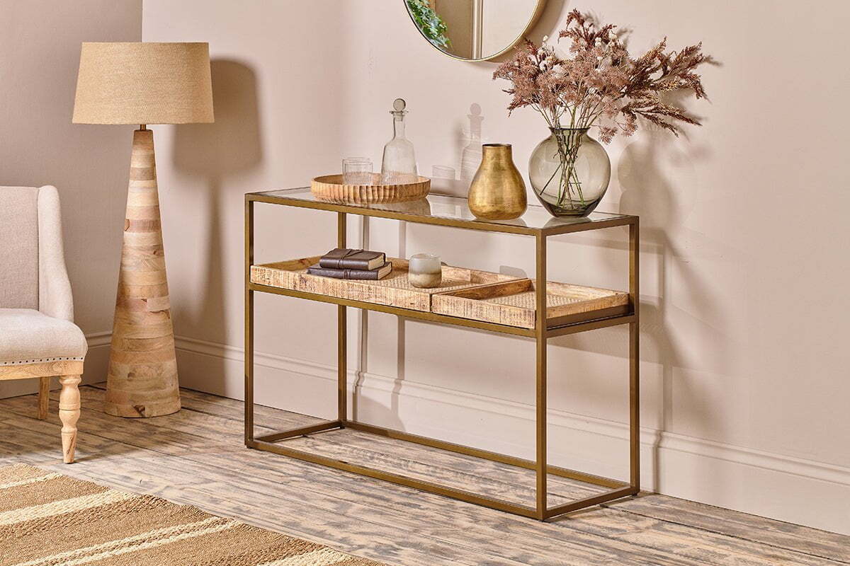 Luzon Iron & Mango Wood Display Console Table