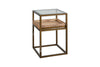 Luzon Iron & Mango Wood Display Side Table - Brass