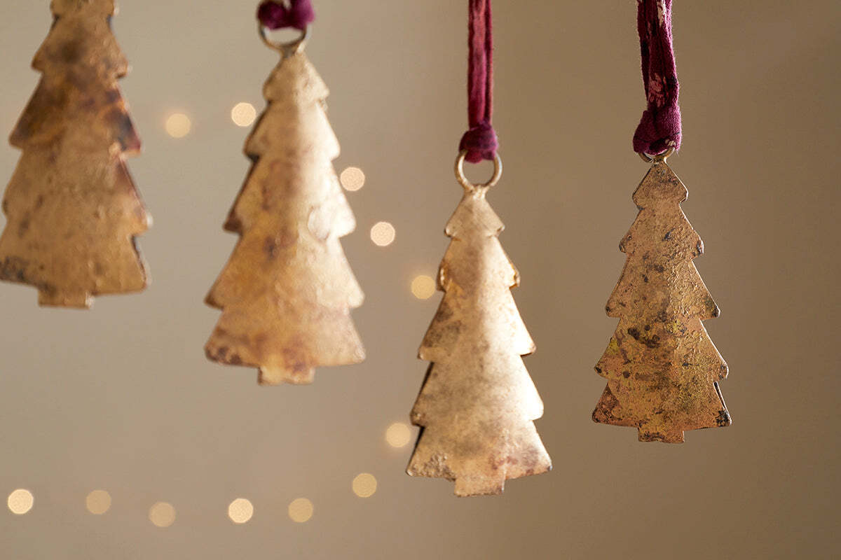 Mishti Tree Baubles - Antique Brass - Small (Set of 4)