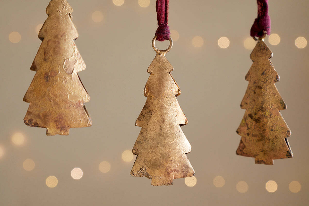 Mishti Tree Baubles - Antique Brass - Small (Set of 4)