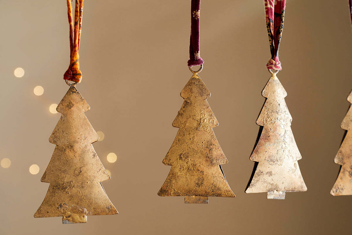 Mishti Tree Baubles - Antique Brass - Large (Set of 4)