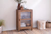 Mendani Mango Wood & Fluted Glass Glass Low Cabinet - Walnut Stain-Trade nkuku