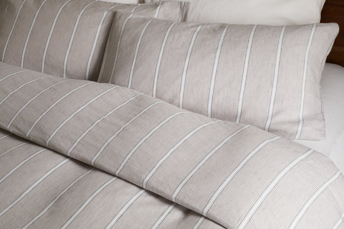 Mora Hemp & Cotton Duvet Cover - Stone Grey