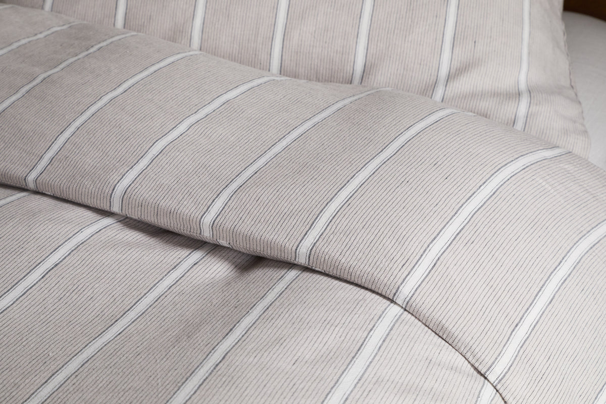 Mora Hemp & Cotton Duvet Cover - Stone Grey