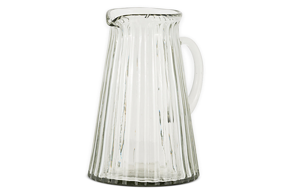 Minati Ribbed Glass Jug - Clear-Trade nkuku