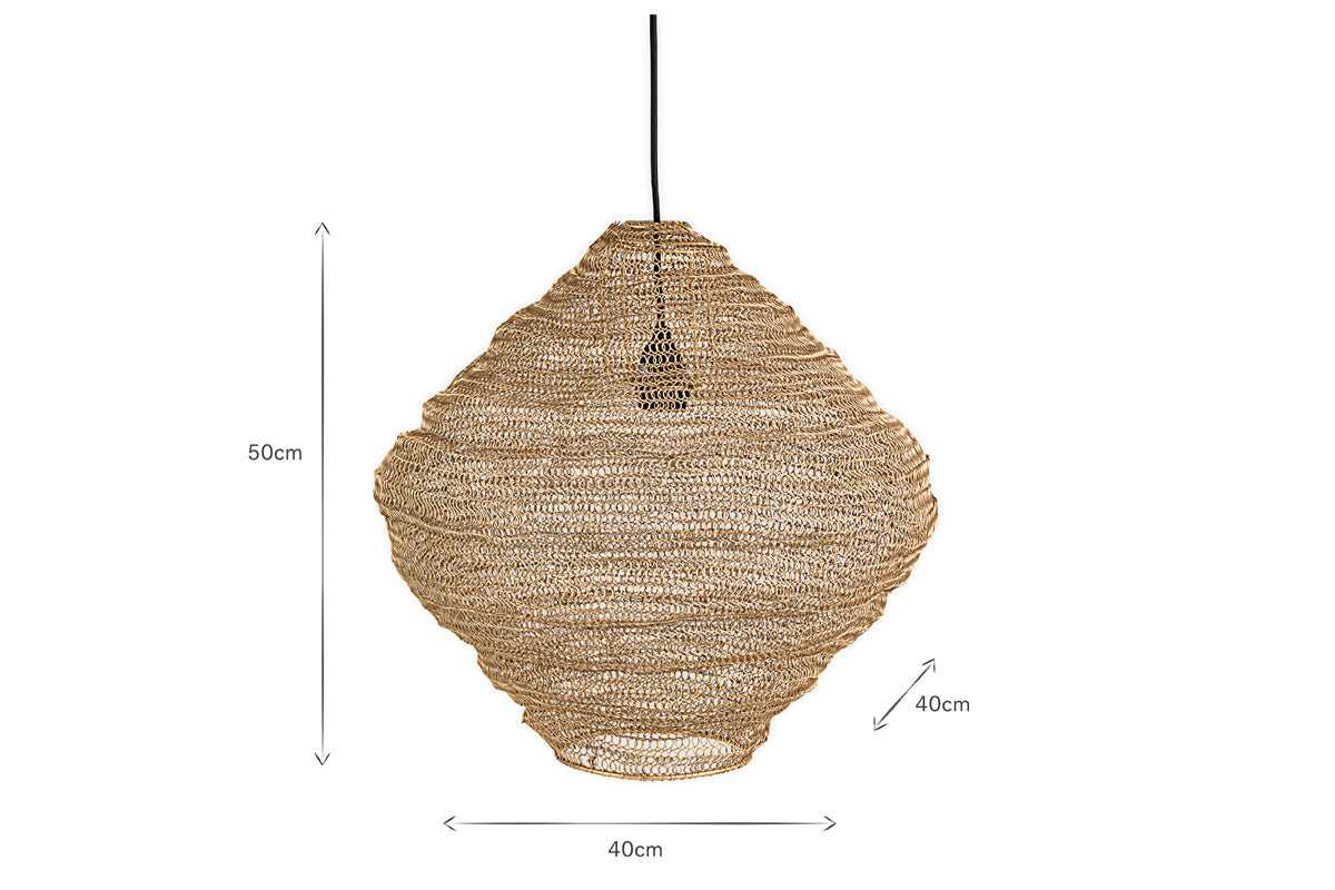 Mukuni Wire Lampshade - Brass - Small-Trade nkuku