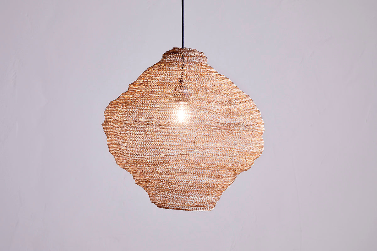 Mukuni Wire Lampshade - Brass - Small-Trade nkuku