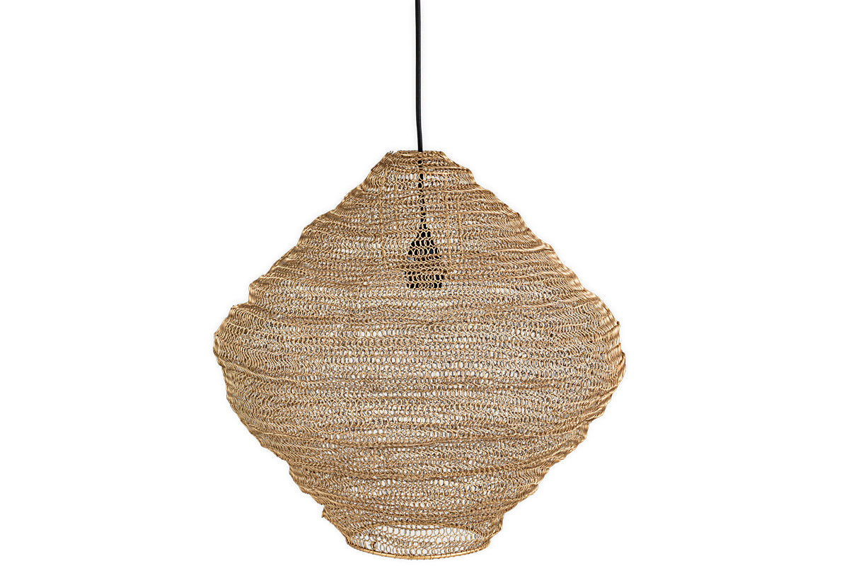 Mukuni Wire Lampshade - Brass - Small-Trade nkuku